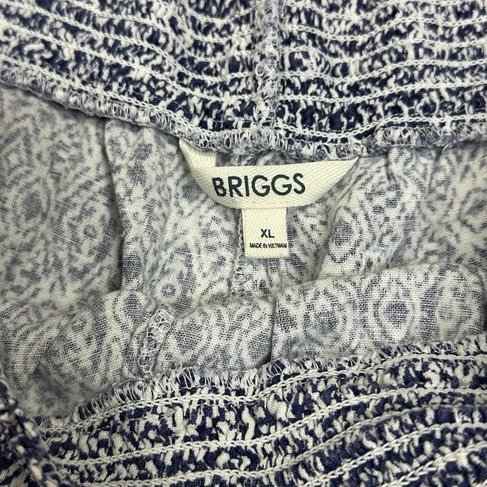 Briggs Womens Shorts XL Linen Resort Vaca Beach Lake Drawstring Tassel High Rise